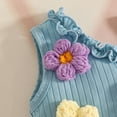 thumbnail image 4 of Liyamei Summer Toddler Girls Sleeveless Vest T Shirt Tops Floral Skirt Shorts Outfits Girls Casual Sets Size Blue 9-12 Months, 4 of 5