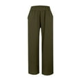 thumbnail image 4 of FINALGANG Women New Trousers Solid Color Elastic Waistband Casual Pants Wide Leg Oversized Sweatpants With Pockets Design Durable Skin Friendly Fabric For Adult, 4 of 5