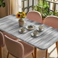 thumbnail image 3 of Grey Table Cloths for 4 Foot Rectangle Tables, Modern Abstract Art Ombre Striped Patio Waterproof Elastic Fitted Tablecloths, Washable Rectangular Table Cover for Camping, 3 of 8