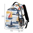 thumbnail image 2 of FORMRS Kids School Backpack Elementary Student Unisex Travel Bookbag with Reflective Stripes, Orange Hand Drawn Sailboats, 2 of 7