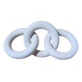 thumbnail image 3 of Wood Chain Link Decor 3 Link Modern Diameter 10cm Sturdy Handmade Bookshelf White, 3 of 9