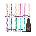 thumbnail image 2 of LELINTA Clip In On Colorful Hair piece Synthetic Curly Silk Soft Hair Extensions Highlight, 2 of 5