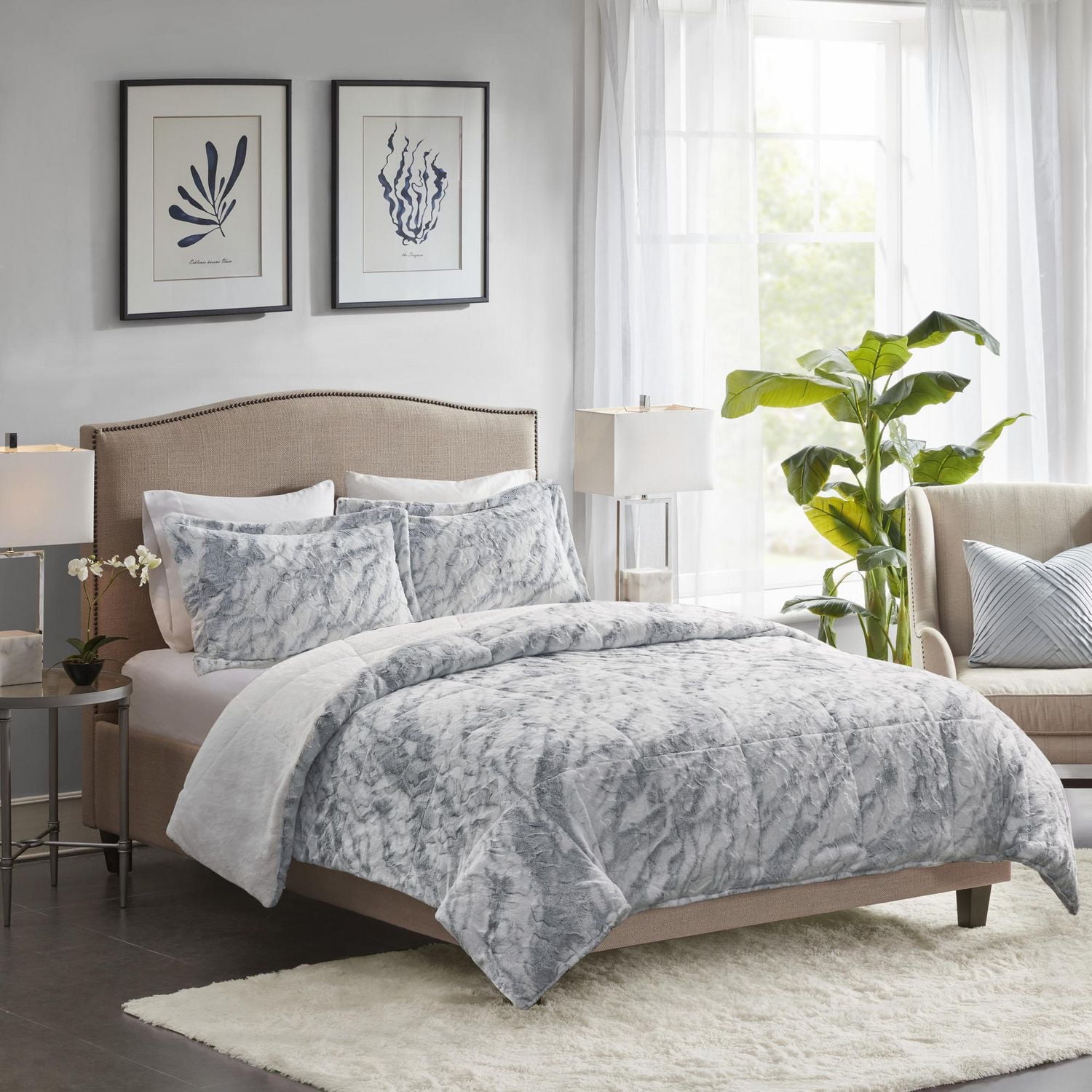 Home Essence Naomi Faux Fur Comforter Set