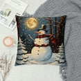 thumbnail image 2 of Creowell Snowman Pillow Covers Christmas Throw Pillows, Winter Scene Outdoor Pillowcase Cushion Case Decor for Home Sofa Couch Bed PC-020 Short Plush Pillow (Universal 1) Square White, 2 of 5