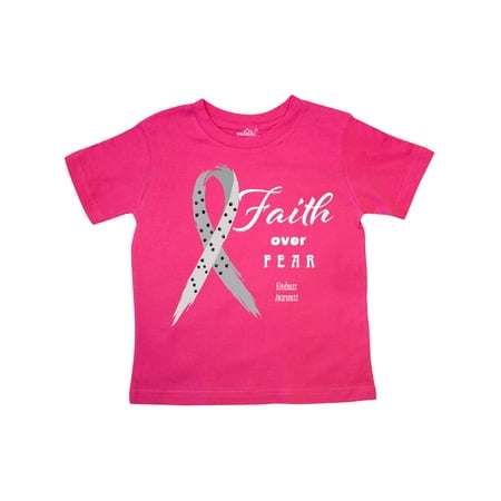 

Inktastic Faith Over Fear Blindness Awareness with Ribbon Gift Toddler Boy or Toddler Girl T-Shirt