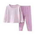 thumbnail image 3 of Wenfanal Kids Boys Pajamas Kids Girls Pajamas Set Boys Girls Pajama Set Comfortable Soft Fashion Home Pajama Set Size 4-5 Years,Purple, 3 of 9