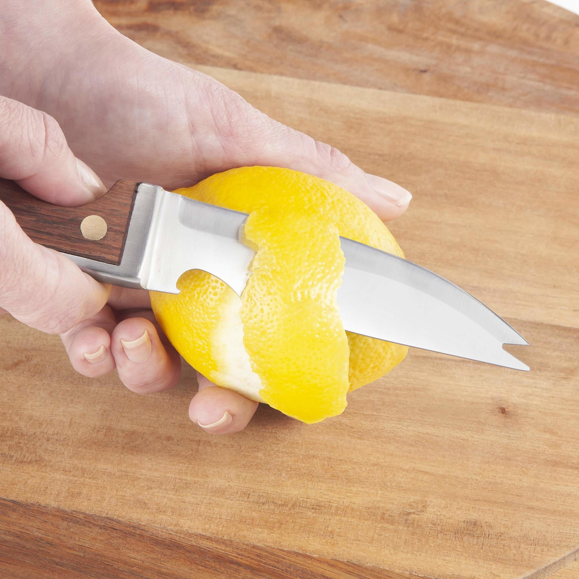 Final Touch Bartender's Bar Knife & Zester Set, 8.7" L, Made of Wood and Stainless Steel