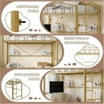 thumbnail image 6 of Loft Bed Twin Size, Heavy Duty Metal Loft Bed Frame with Arched Guardrail and Safety Ladder, Space-Saving, No Box Spring Needed, Gold, 6 of 7