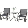 thumbnail image 4 of Outsunny Set of 3 Rocking Glider Chair w/ Table Mesh Patio Outdoor Furniture, Gray, 4 of 11