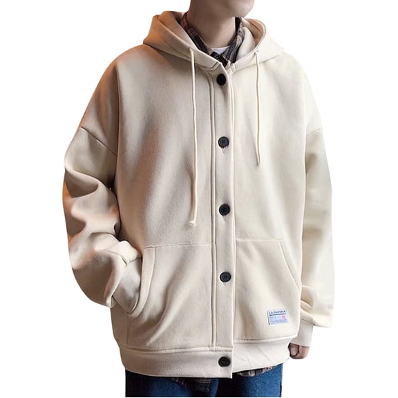 TBWNWG Big and Tall Hoodies for Men,Mens Hooded Oversize Plush Loose Cardigan Sweater,Size L