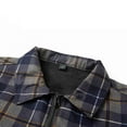 thumbnail image 4 of Kakii Mens Sherpa Lined Shirt Jacket Casual Long Sleeve Plaid Shacket Flannel Fleece Full Zip Jacket, 4 of 9