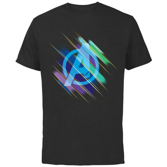 Marvel Avengers: Endgame Logo Blurred Ink - Short Sleeve Cotton T-Shirt for Adults - Customized-Black