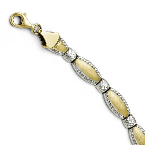 10k Two Tone Gold Diamond Cut Bracelet