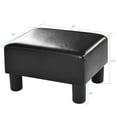 thumbnail image 2 of Gymax PU Leather Ottoman Rectangular Footrest Small Stool w/ Padded Seat Black, 2 of 10