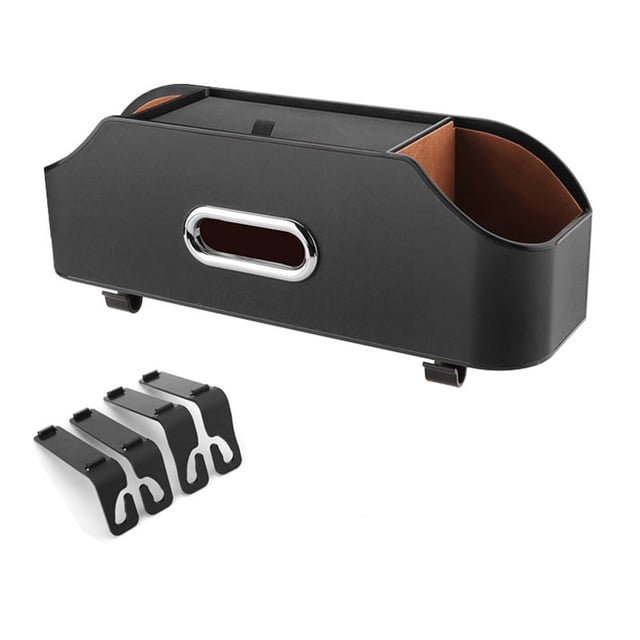Birdeem Car Back Seat Organizer Comes with 2 Beverage Cup Holders - Tissue Box and Storage Box Hooks - Multifunctional Storage - Perfect for Children and Travel