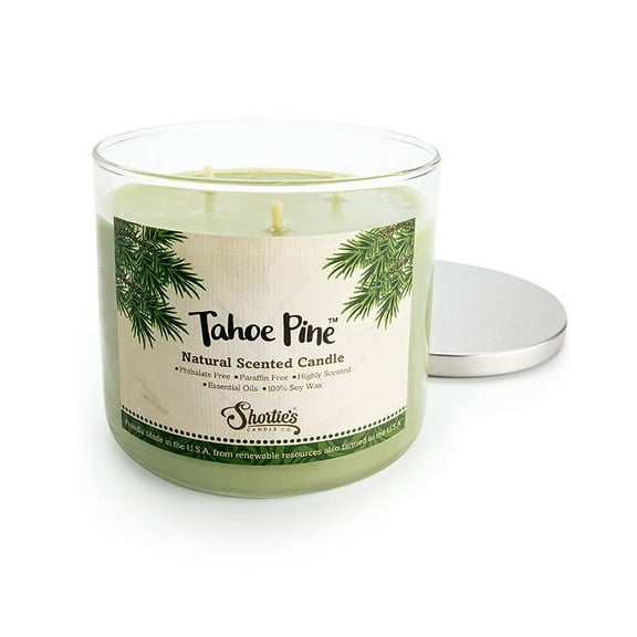 Tahoe Pine Scented 3 Wick Candle - All Natural - Made with 100% Responsibly Sourced Soy and Essential Fragrance Oils - Phthalate & Paraffin Free, Vegan, Non-Toxic