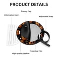 thumbnail image 4 of Pumpkin Set of 2pcs PU Leather Round Suitcase Tags with Privacy Cover and Name ID Tag - Ideal for Travel Luggage, Handbags, Backpacks, School Bags, 4 of 6