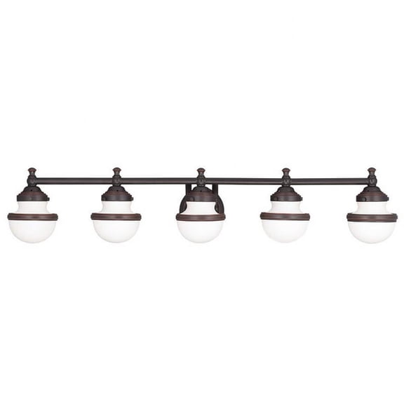 5 Light Bathroom Light in Modern Style 42.5 inches Wide By 8.25 inches High-Olde Bronze Finish Bailey Street Home 218-Bel-1261012
