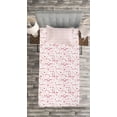 thumbnail image 3 of Ambesonne I Love You Quilted Bedspread Set 2 Pcs, Hearts Wedding Rings, Twin Size, Maroon Pink Blush, 3 of 3
