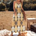 thumbnail image 2 of Diamond Grid Pattern Sleeveless Dress Dresses Summer Elegant Dresses for Women Long Dress, 2 of 5