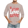 thumbnail image 1 of Blusas y camisas de manga larga con cuello redondo para hombre, blusa informal con cuello redondo y manga corta, blusa estampada de poliéster para hombre., 1 of 3