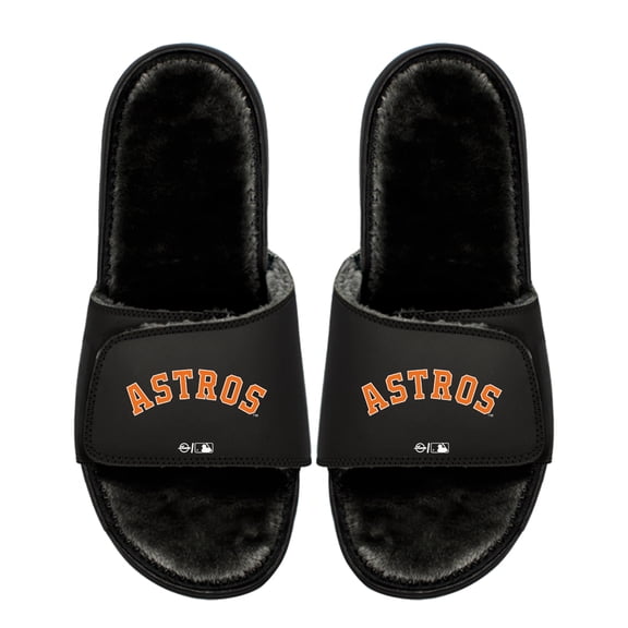 Youth ISlide Houston Astros Logo Fur Slide Sandals