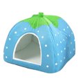 thumbnail image 2 of SugarBloom Strawberry Shaped Pet House, Cute Dog Cat Bed with Plush Interior, Soft Warm Kennel for Small Dogs Puppies Cats, Pet Supplies Home Decor,Blue L, 2 of 2