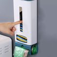 thumbnail image 3 of Wall-Mounted Plastic Bag Dispenser Garbage Trash Bags Storage Box, Light Blue, 3 of 5