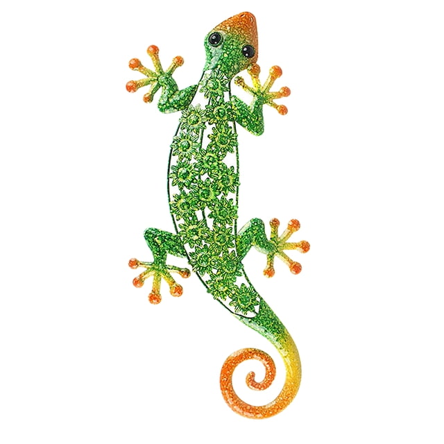 Gecko escultura de lagartija decorativa colgante interior exterior dormitorio jardín valla ornamento Sunnimix Escultura de arte de pared de Gecko