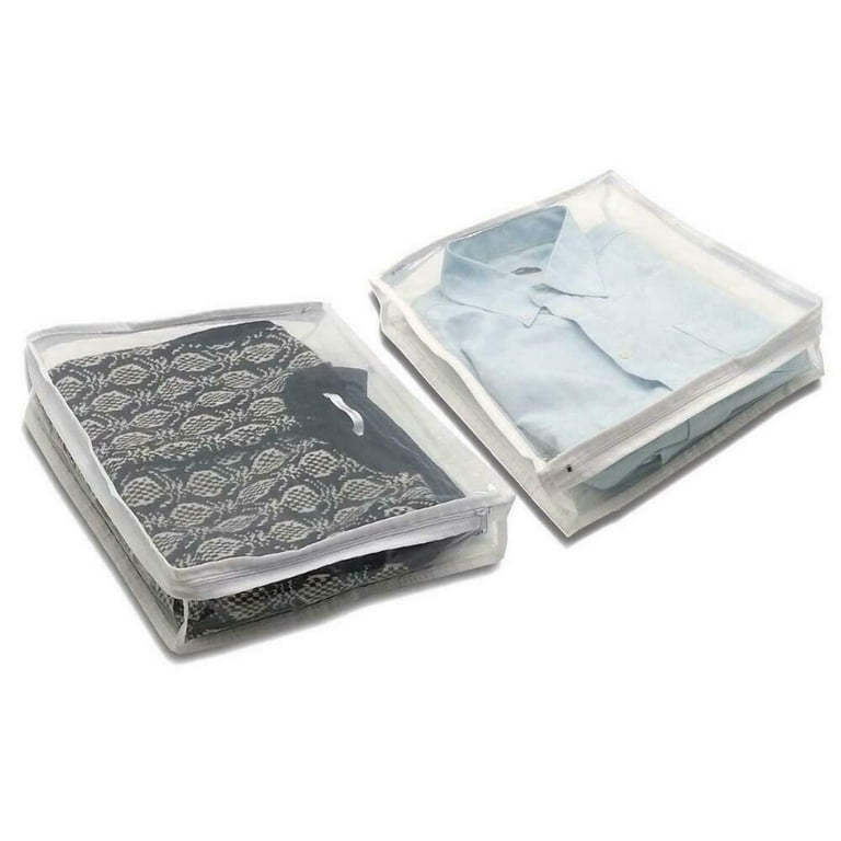 6 Clothes Storage Bags Shirt Sweater Clear with Zipper 12x14x3 Walmart