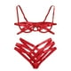 thumbnail image 1 of Gibobby Ropa interior mujer sexy Lencería de Malla Sexy para Mujer Conjunto de Ropa Interior de Vendaje Envoltura de Pecho Bragas Huecas Conjunto de Sujetadores(Rojo, G), 1 of 5