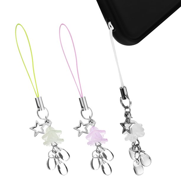 3 piezas de correas de colgantes para teléfono, correas de muñeca para teléfono, pulsera, llavero, dijes para niñas y mujeres