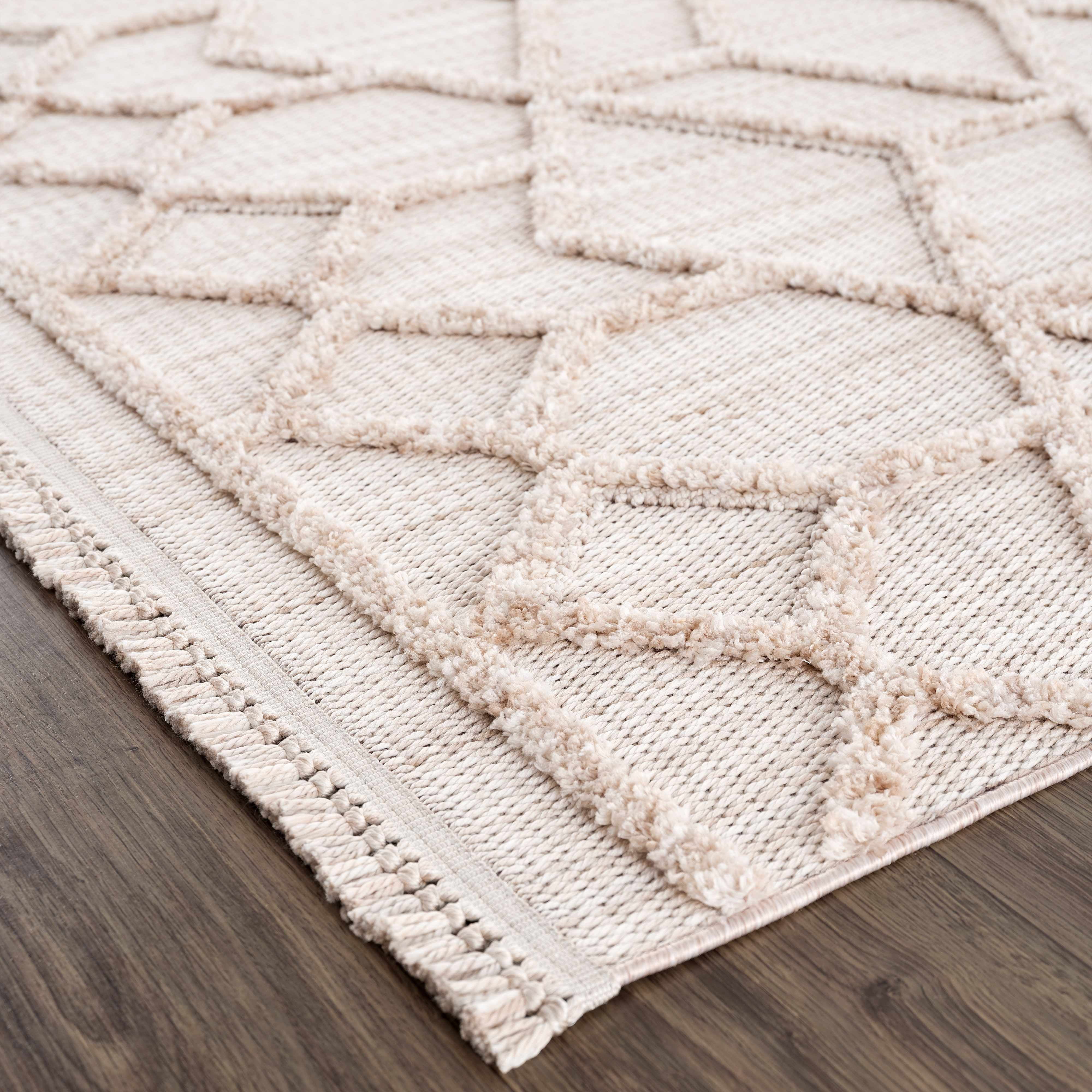 Hauteloom Hive Living Room, Bedroom Area Rug - Farmhouse - Cream, Beige, Light Gray - 2' x 3'