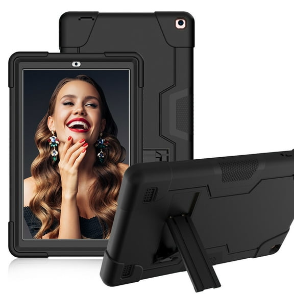 FIEWESEY for Vankyo MatrixPad S21 Case,Shock-Resistant Hybrid Case for S11 Pro 10.1/Gowin/AOYODKG P8/AOYODKG Tab- A1/P8/DUODUOGO P8/G12/DICEKOO A20/Aitszon/Novel TTT/OUZRS 10 inch Tablet(Black/Black)