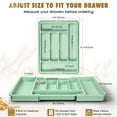 thumbnail image 4 of Caperci Expandable Silverware Organizer - Adjustable Utensil Drawer Organizer for Kitchen Storage, Dishwasher Safe , Wheat Straw and Food-Grade PP(Green), 4 of 7