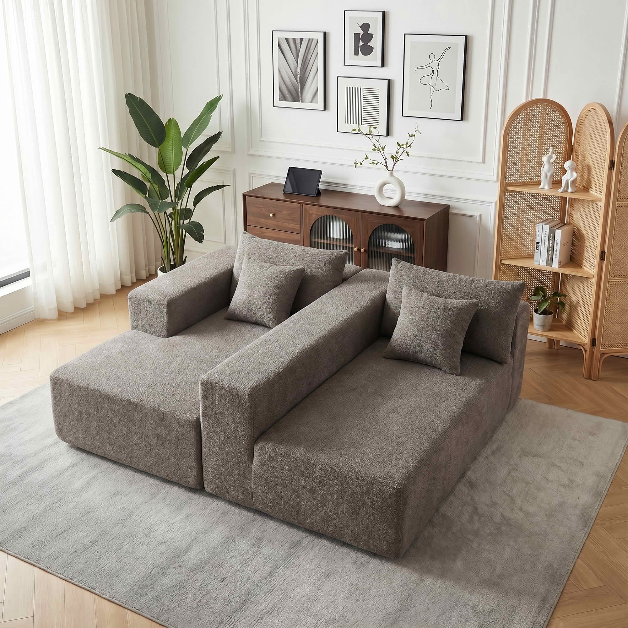 MAYEERTY 104" Cloud Sectional Couch with L-Shape Chaise, Modern Modular Sofa with Deep Seat, Upholstered Couches with Back Cushion for Living Room Bedroom, No Assembly Required