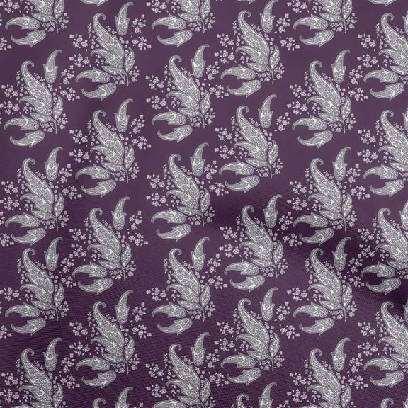 oneOone Polyester Spandex Purple Fabric Asian Paisley Dress Material Fabric Print Fabric By The Yard 56 Inch Wide