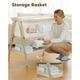 thumbnail image 5 of suihuooo Baby Bedside Bassinet Sleeper with Mattress, Storage Basket and 4 Auto-Lock Wheels, Full-Mesh Sides, Mini Crib for Babies Newborn,Beige, 5 of 7