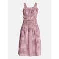 thumbnail image 5 of Time and Tru Women's and Women's Plus Sleeveless Smocked Peasant Midi Dress, Sizes XS-4X, 5 of 5