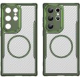 thumbnail image 3 of Case for Galaxy S24 Ultra,Full-Body Rugged Carbon Fibre Protective Clear Back Hybrid Magnetic Wireless Charge Shockproof Protector Phone Case for Samsung Galaxy S24 Ultra 5G,6.8 inch 2024 (Green), 3 of 18