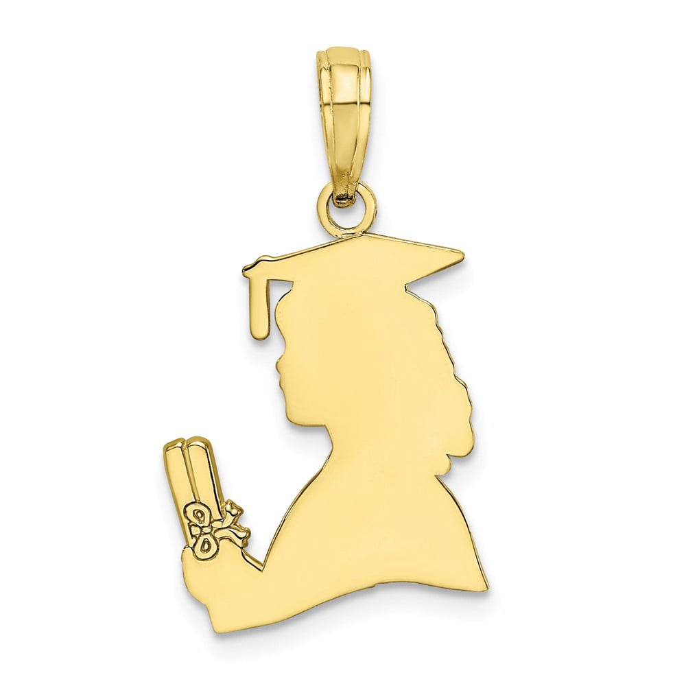 10k Yellow Gold Class Of 2019 Diploma Graduation Pendant - High Polish, Gift Box, USA Made - View #6