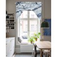 thumbnail image 4 of Blue Marble Swag Valances for Windows, Small Curtains Drapes, Modern Abstract Ink Painted Aesthetics Kitchen Window Curtains Over Sink Rod Pocket Window Treatment Valance for Bedroom/Bathroom 56"x36", 4 of 5