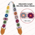 thumbnail image 4 of CoCoMangos Guitar Strap, Crochet Flower Cotton Acoustic Electric Guitar Straps, Bass Guitar Strap Adjustable with Leather Ends, 4 of 6