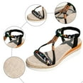 thumbnail image 6 of Mostsola Wedge Espadrilles for Women Platform Sandals Open Toe Boho Beaded Slingback Heels, 6 of 8