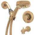 thumbnail image 2 of Moen 82618BZG Meena Bronzed Gold Single Handle Modern Shower Faucet with Handshower and Tub Spout for Bathtub, Valve Included, 2 of 4
