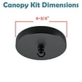 thumbnail image 4 of Aspen Creative 21510-11 Contemporary Chandelier Fixture Canopy Kit, 4-3/4" Diameter with Hook, 7/16" Center Hole, Matte Black, 1 Sets/Pack, 4 of 6
