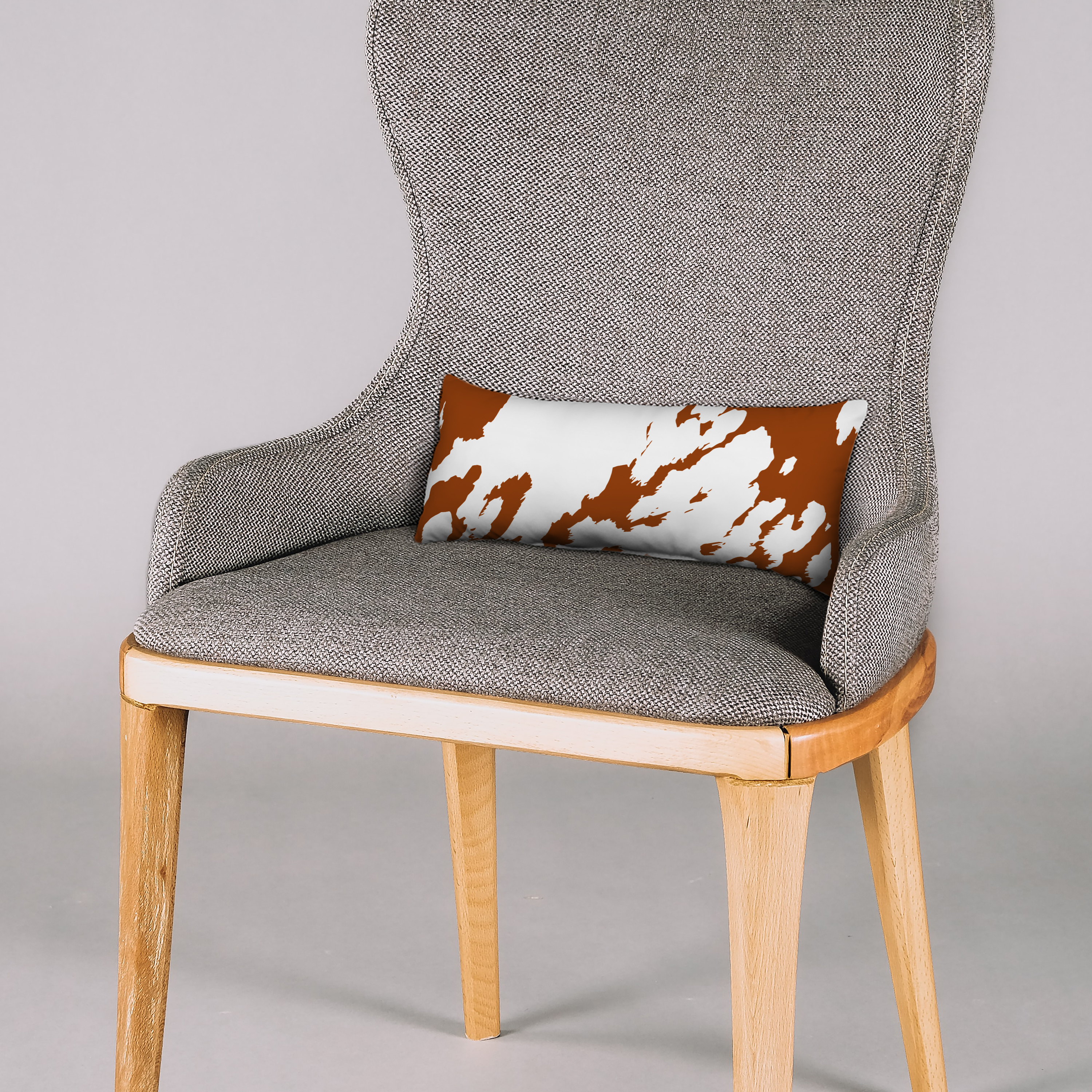 Everything Comfy Cow Print Decorative Pillow, 16x6 Inch, Tan/White,