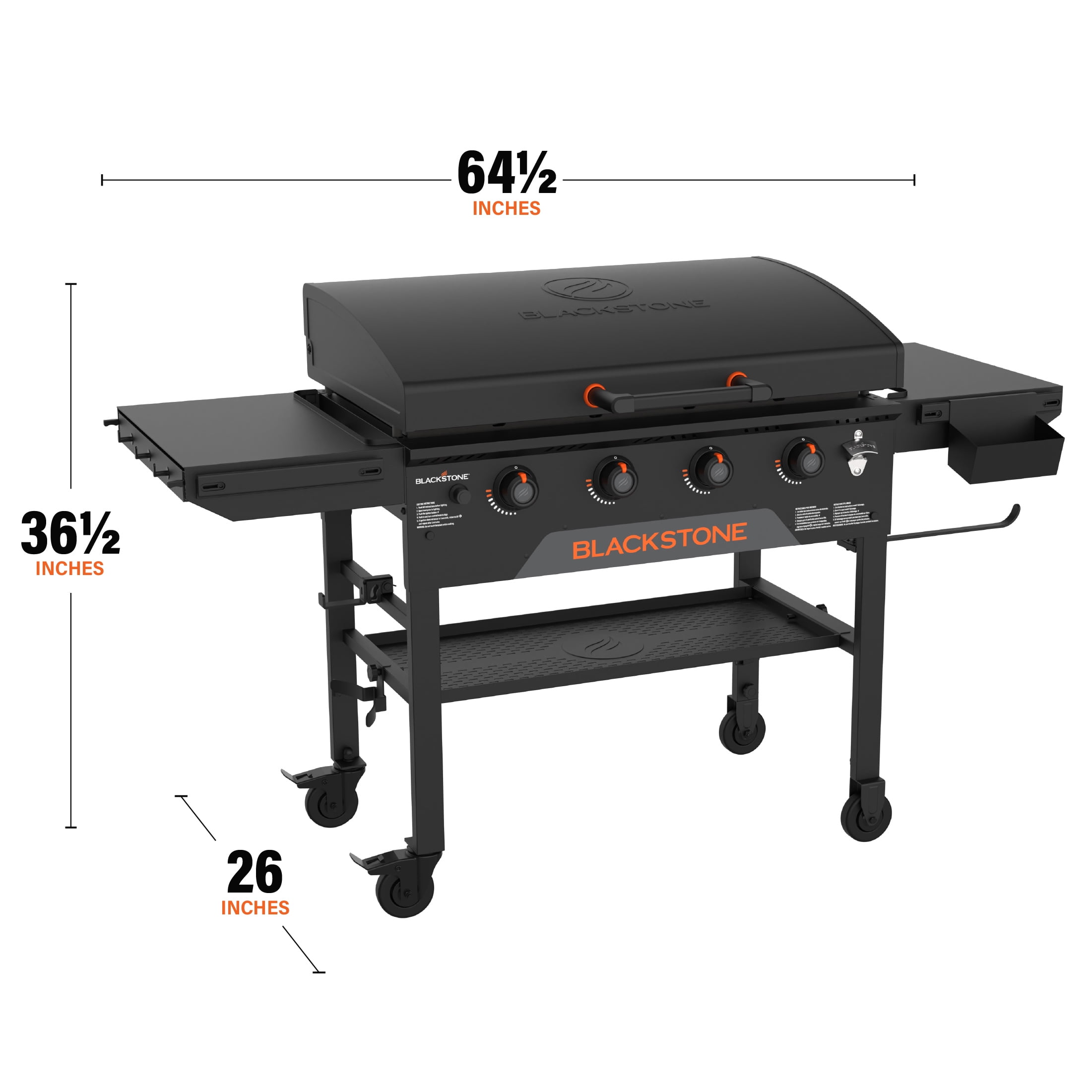 Blackstone 36" Original Omnivore Griddle with X-Braced Hood, Extendable Side Shelves and BAR System