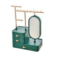 thumbnail image 4 of Jewelry Storage Box Necklace Holder Bathroom Necklace Earring Display Desktop Beauty Makeup Organizer Waterproof Rack High Definition Mirror Green, 4 of 9