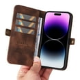 thumbnail image 7 of Dteck for Apple iPhone 14 Pro Max Wallet Case with RFID Blocking Credit Card Holder, Flip Folio Book PU Leather Phone Shockproof Cover Women Men, Brown, 7 of 7